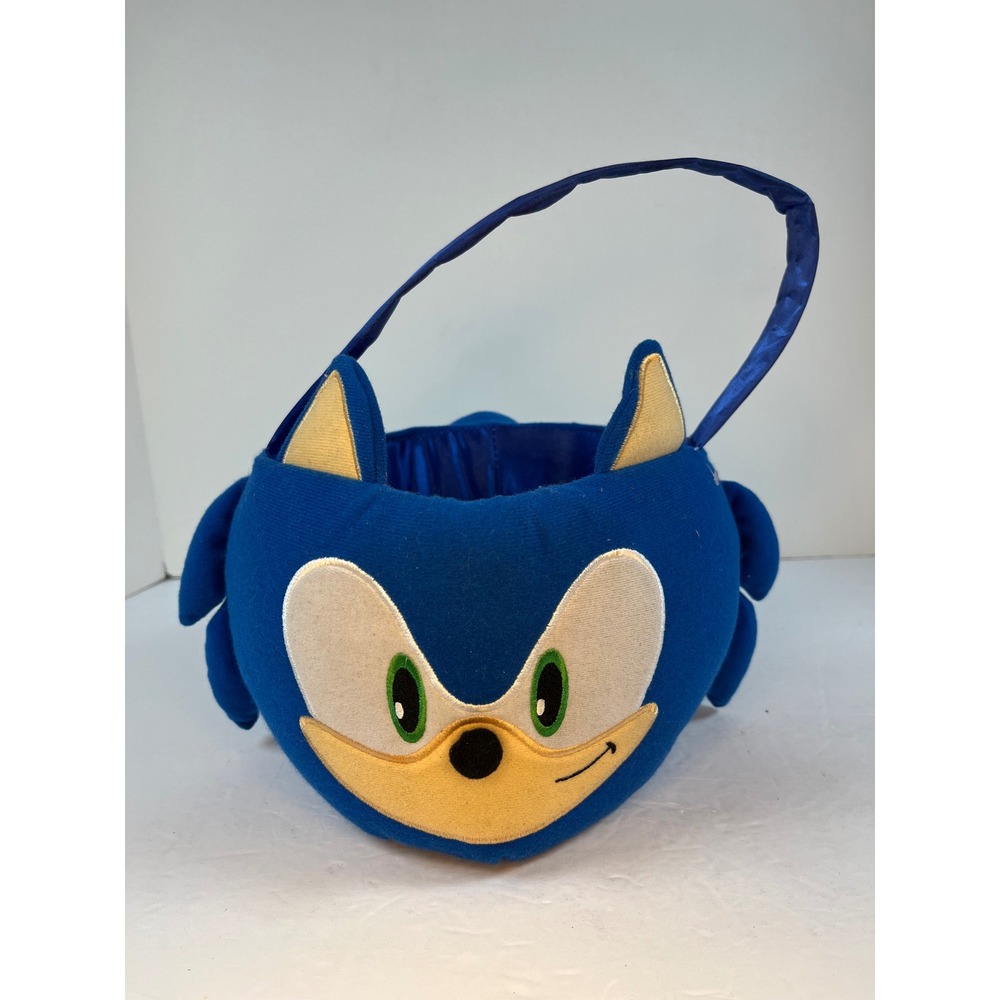 Sonic the Hedgehog Plush Halloween Trick or Treat Bucket Blue SEGA Candy Pail